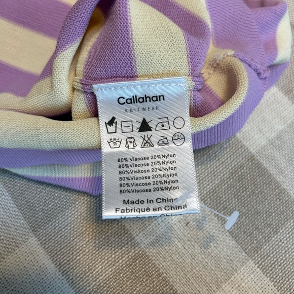Callahan Lavender and Cream Striped Crop Top - Picture 6 of 7